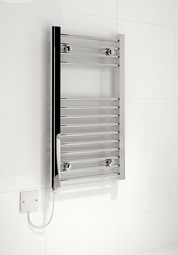 Kudox 200W Straight Electric Towel Rail 500x800mm Chrome KTR200STR5 BigOnElectricals