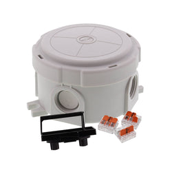 Wiska COMBI Polypropylene Round Weatherproof Junction Box With 4 Self Sealing Cable Inlets Grey - 10110635