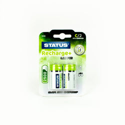 Status C 2500 - Nimh Rechargeable Batteries 2 Pack Blister Card