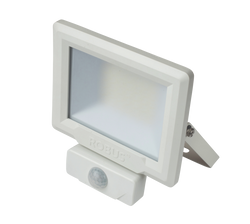 Robus HiLume 10W LED flood light with PIR, IP65, White, 4000K, c/w 1m flex - RHL1040P-01