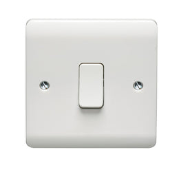 Crabtree Instinct 10AX 1 Gang 2 Way Light Switch - White  - CR1172