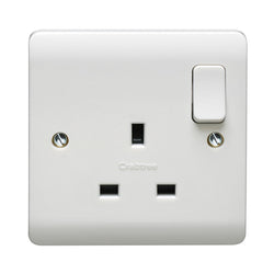 Crabtree Instinct 13A 1 Gang Single Pole Switched Socket - White  - CR1304