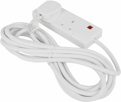 Status 2 Way 5M Extension Socket White With Neon