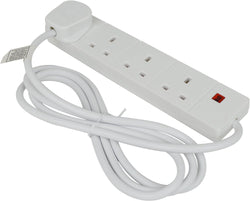 Status 4 Way 2 Metre Extension Socket White With Neon