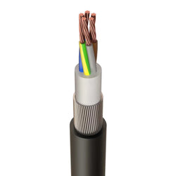 6945X 5 Core SWA Armoured Cable - 6mm x 25m - Black  - 6945X6.0BK25