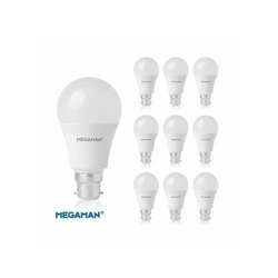 Megaman 9.6W LED GLS B22, 4000K (10 Pack) - 710465E