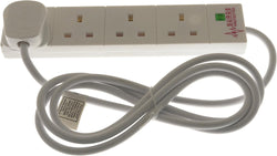 Status 4 Way 2 Metre Extension Socket White With Surge Protection