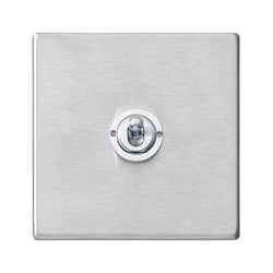 Hamilton Hartland G2 20AX 1 Gang 2 Way Screwless Toggle Light Switch - Satin Steel/Satin Chrome  - 7G24T21