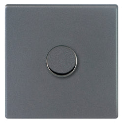 Hamilton Hartland G2 100W 1 Gang 2 Way Screwless Push Rotary LED Dimmer Switch - Anthracite Grey  - 7G2A1XLEDITB100