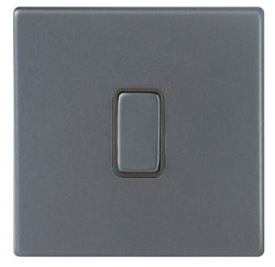 Hamilton Hartland G2 10A 1 Gang 2 Way Screwless Light Switch - Anthracite Grey with Grey Inserts  - 7G2AR21GA-QG