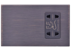 Hamilton Hartland G2 115/230V Screwless Dual Voltage Shaver Socket - Etrium Bronze/Black Inserts  - 7G2EBSHSB