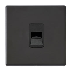 Hamilton Hartland G2 1 Gang Screwless Slave Telephone Socket - Matt Black  - 7G2MBTCSB