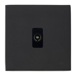 Hamilton Hartland G2 1 Gang Screwless Non Isolated TV Coaxial Socket - Matt Black  - 7G2MBTVB