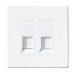 Hamilton Hartland G2 2 Gang Screwless RJ45 CAT6 Data Socket - Unshielded - Matt White  - 7G2MW2J45-C6W