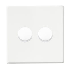 Hamilton Hartland G2 100W 2 Gang 2 Way Screwless Push On/Off Rotary LED Dimmer Switch - Matt White  - 7G2MW2XLEDITB100