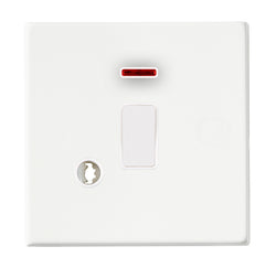 Hamilton Hartland G2 20AX 1 Gang Screwless DP Appliance Switch & Neon & Flex Outlet - Matt White/Wht  - 7G2MWDPNCWH-W