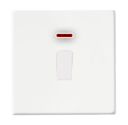 Hamilton Hartland G2 20AX 1 Gang Screwless Double Pole Appliance Switch and Neon - Matt White/White  - 7G2MWDPNWH-W