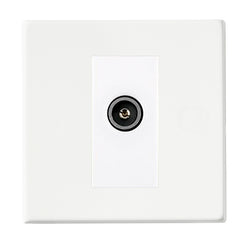 Hamilton Hartland G2 1 Gang Screwless Non-Isolated TV Coaxial + DAB Compatible Socket - Matt White  - 7G2MWDTVFW