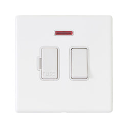 Hamilton Hartland G2 13A 1 Gang Screwless Double Pole Switched Fused Spur & Neon - Matt White/White  - 7G2MWSPNWH-W