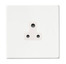 Hamilton Hartland G2 5A 1 Gang Screwless Unswitched Round Pin Socket - Matt White  - 7G2MWUS5W