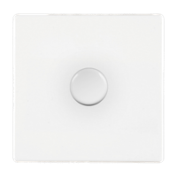 Hamilton Hartland CFX 100W 2 Gang 2 Way Screwless Push Rotary LED Dimmer Switch - Bright White  - 7WC2XLEDITB100