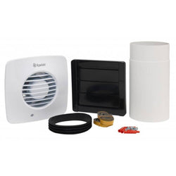 Xpelair DX100HTR Humidistat Timer Round Extractor Fan with Wall Kit (93008AW)