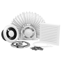 Xpelair Airline 100mm Inline Extract Timer Fan Kit - AL100T - 93289AW