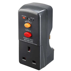 Masterplug 13A Double Pole Active RCD Safety Adapter - Black  - ARCDKG