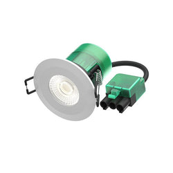 Bell 6W Firestay LED Integrated Fixed Downlight, Incl White & Satin Bezel - 2700K, 60° Beam Angle - Plug & Play Fitting - BL1049