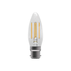 Bell Lighting Aztex 4W LED CRI90 Filament Candle Dimmable BC Clear 2200K - BL60211