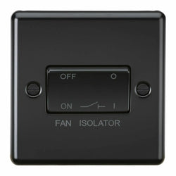 Knightsbridge 10AX 3 Pole Fan Isolator Switch - Matt Black - CL11MBB