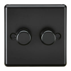 Knightsbridge 2G 2 way 10-200W (5-150W LED) Intelligent dimmer - Matt Black - CL2192MBB