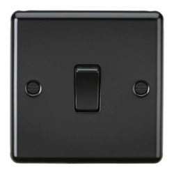 Knightsbridge 10AX 1G 2 Way Plate Switch - Matt Black - CL2MBB