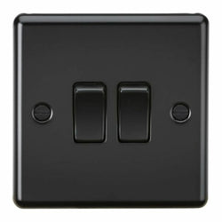 Knightsbridge 10AX 2G 2 Way Plate Switch - Matt Black - CL3MBB