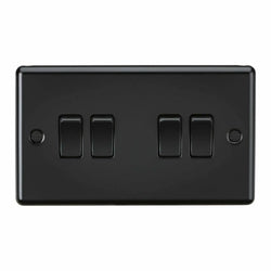 Knightsbridge 10AX 4G 2 Way Plate Switch - Matt Black - CL41MBB