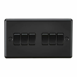 Knightsbridge 10AX 6G 2 Way Plate Switch - Matt Black - CL42MBB