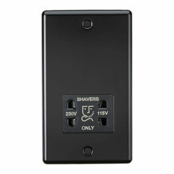 Knightsbridge 115-230V Dual Voltage Shaver Socket - Matt Black - CL89MB