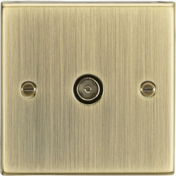 Knightsbridge TV Outlet (non-isolated) - Square Edge Antique Brass - CS010AB