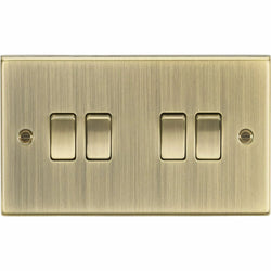 Knightsbridge 10AX 4G 2 Way Plate Switch - Square Edge Antique Brass - CS41AB