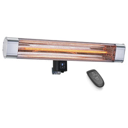 Devola Platinum 2.4kW Wall Mounted Patio Heater with Remote Control IP65 - Silver - DVPH24PWMSL