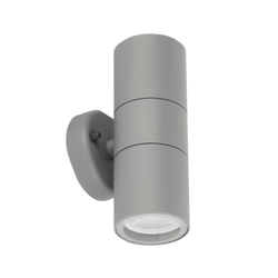 Aurora WallE IP44 Fixed Up/Down GU10 Wall Light - Grey - EN-WL2G