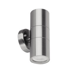 Aurora WallE IP44 Fixed Up/Down GU10 Wall Light - Stainless Steel - EN-WL2SS