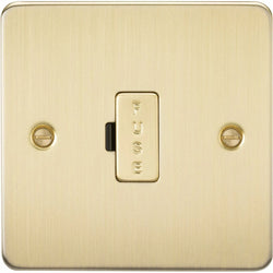 Knightsbridge Flat Plate 13A fused spur unit - brushed brass - FP6000BB