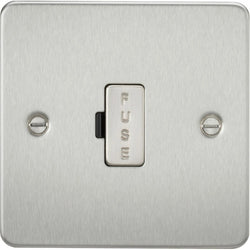 Knightsbridge Flat Plate 13A fused spur unit - brushed chrome - FP6000BC