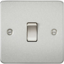 Knightsbridge Flat Plate 20A 1G DP switch - brushed chrome - FP8341BC