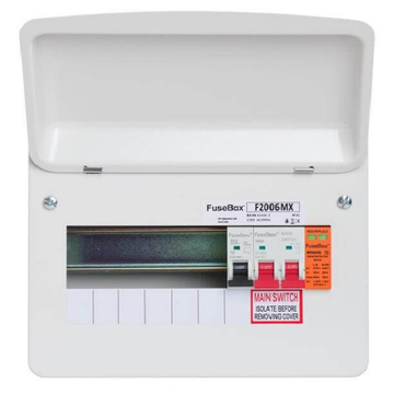 FuseBox 6 Way Main Switch Consumer Unit with SPD - F2006MX