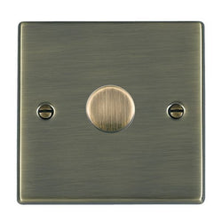 Hamilton Hartland 100W 1 Gang 2 Way Push On/Off Rotary LED Dimmer Switch - Antique Brass  - 791XLEDITB100