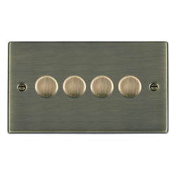 Hamilton Hartland 100W 4 Gang 2 Way Push On/Off Rotary LED Dimmer Switch - Antique Brass   - 794XLEDITB100