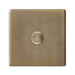 Hamilton Hartland CFX 100W 1 Gang 2 Way Screwless Push Rotary LED Dimmer Switch - Antique Brass  - 79C1XLEDITB100