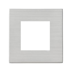 Hamilton Hartland G2 EuroFix 1 Gang Front Plate with 2 EuroFix Apertures and Grid - Satin Steel  - 7G24EURO2